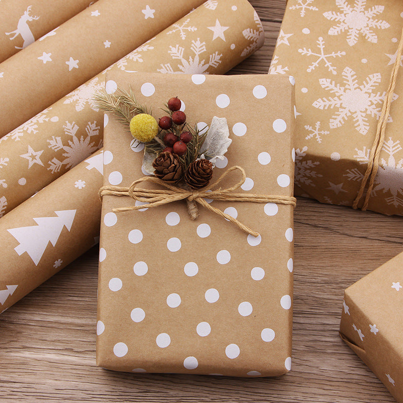 Retro Christmas Kraft Wrap