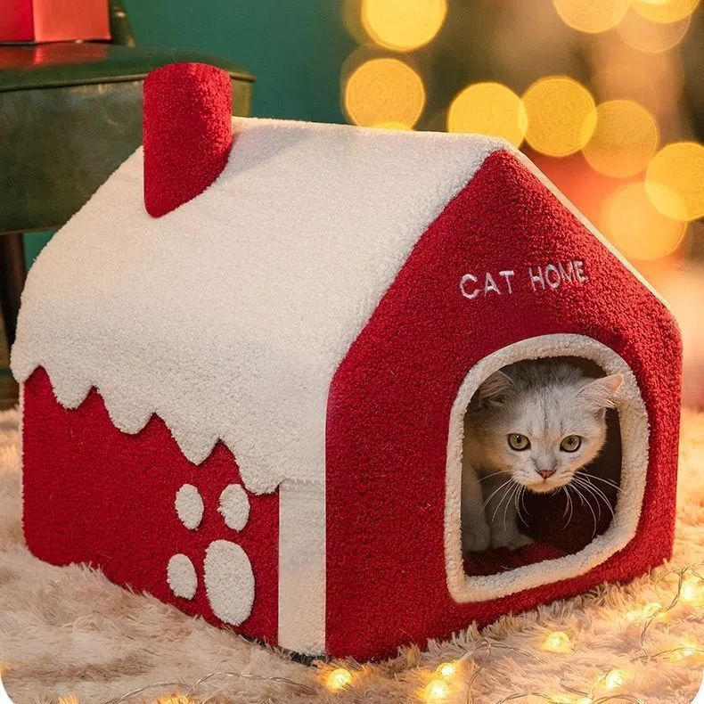 Christmas Pet Cozy Snow House