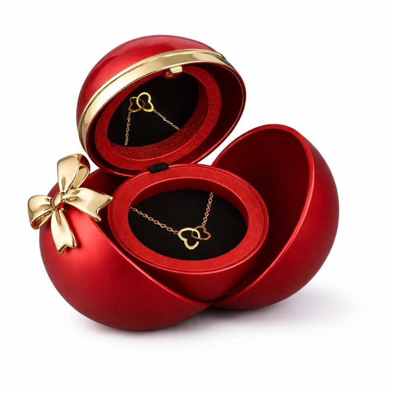 Rose Jewelry Box Round Magnetic Christmas Necklace