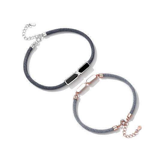 Sterling Silver Couple Bracelet Commemorative Bracelet