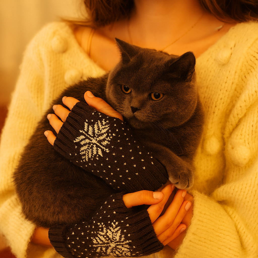 Snowflake Knitted Gloves