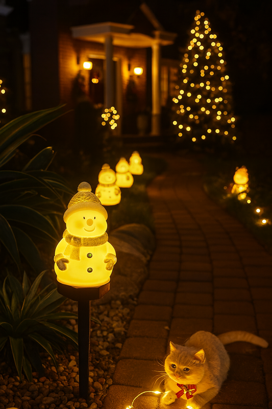 Solar Snowman Garden Stake Light – Outdoor Christmas Landscape Lamp