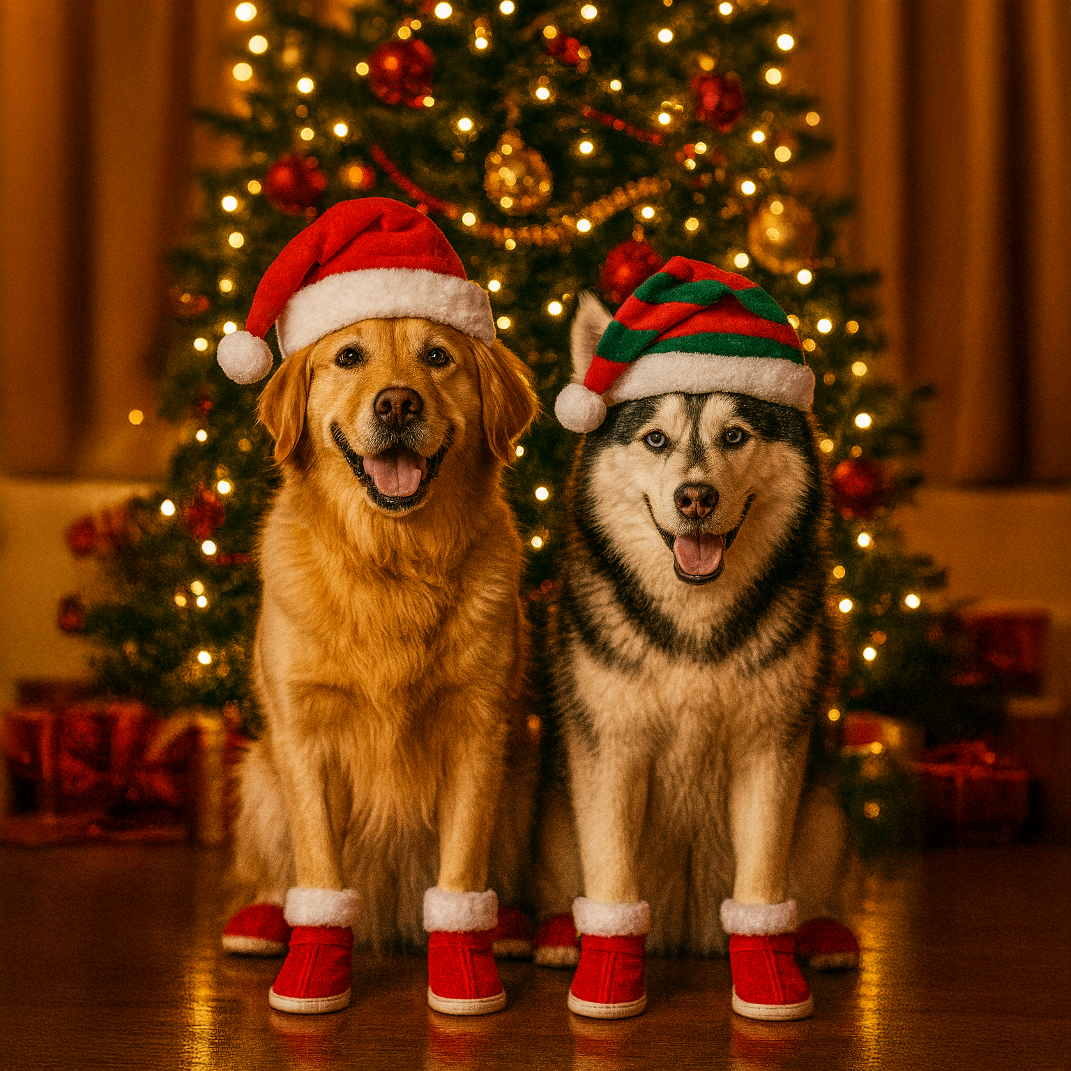 Pet christmas shoes