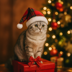 Multicolor Pet Christmas Hat Stripes