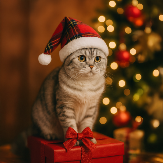 Multicolor Pet Christmas Hat Stripes