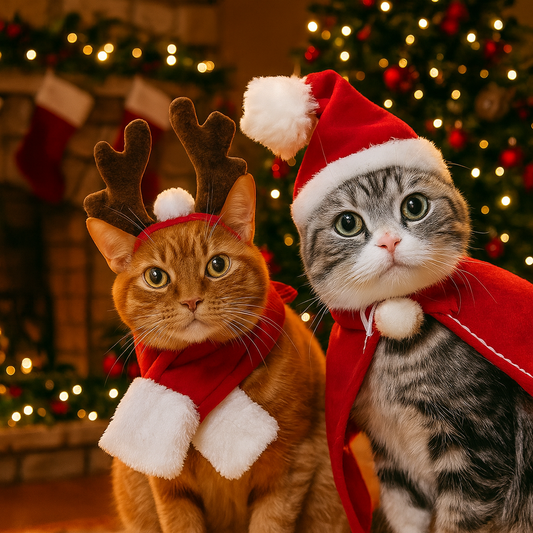 Pet Christmas Cloak Hat Holiday Suit