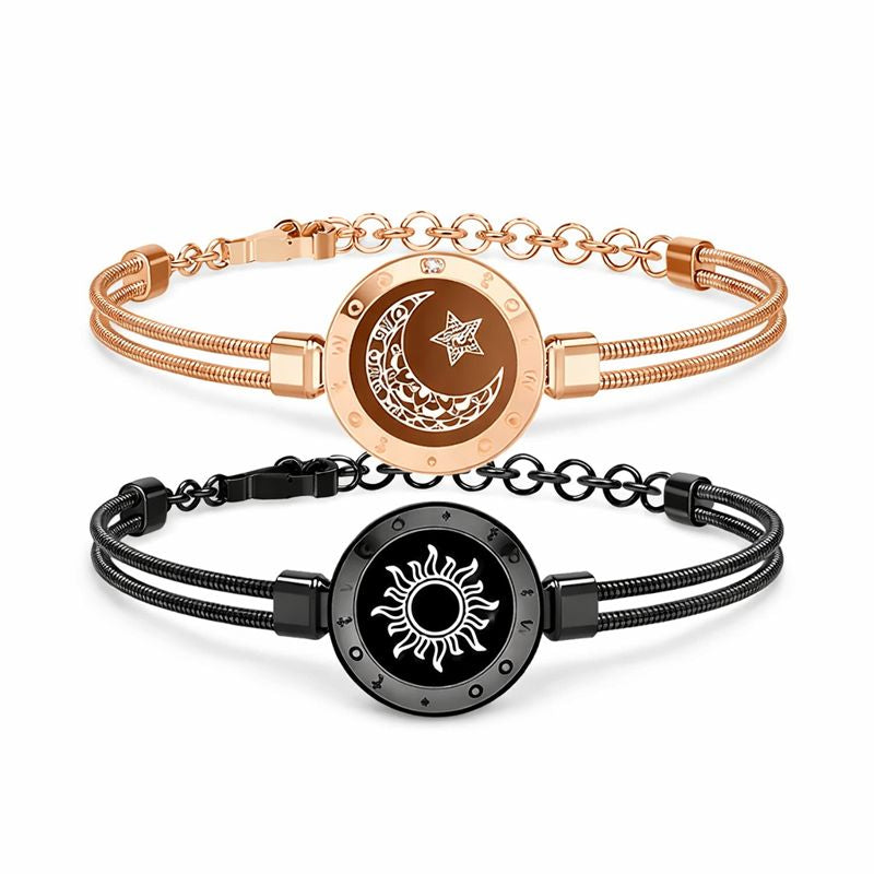 Couple Leather Rope Snake Bone Induction Interactive Bracelet