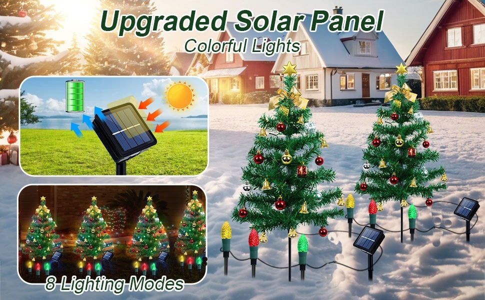 Outdoor Solar LED Christmas Trees (Pack of 2)