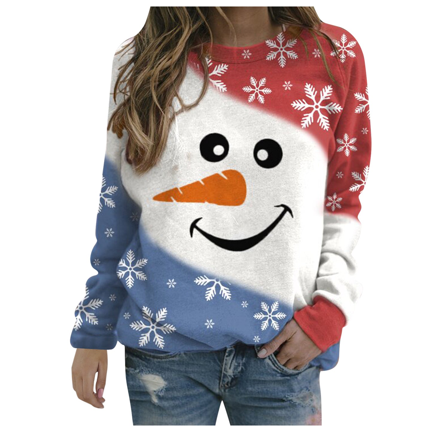 Cozy Snowman Christmas Sweater – Autumn & Winter Women’s Outfit