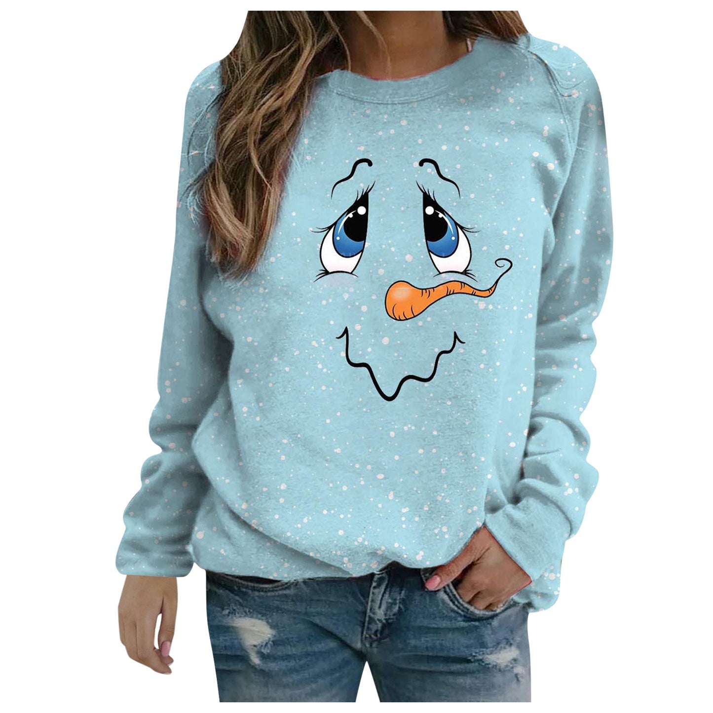 Cozy Snowman Christmas Sweater – Autumn & Winter Women’s Outfit