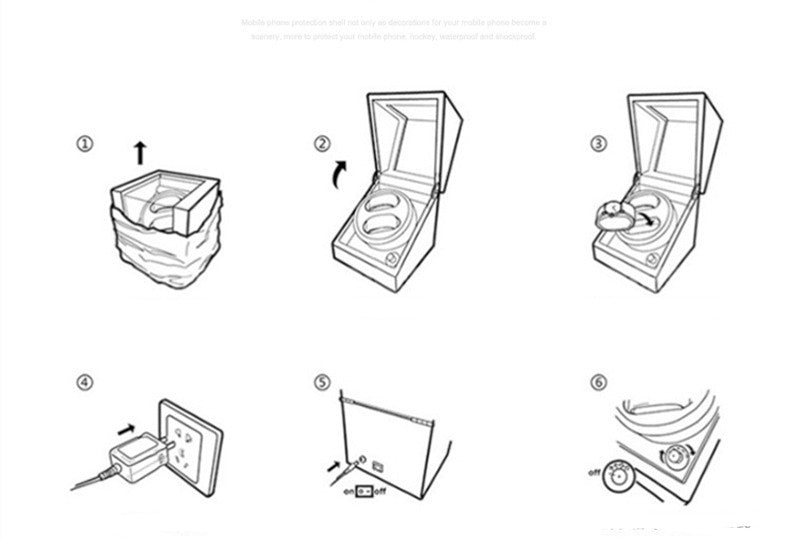Self-winding Watch Case Wooden Rotary Electric Motor