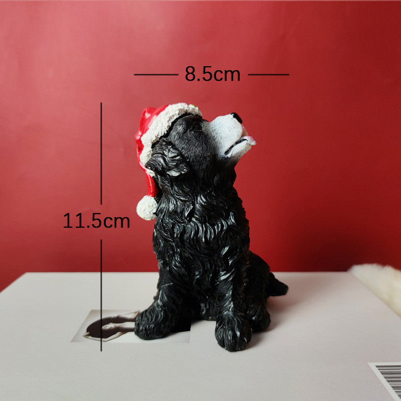 Festive Resin Sculpture Set – Christmas Lantern Snowman, Santa & Dog Ornaments