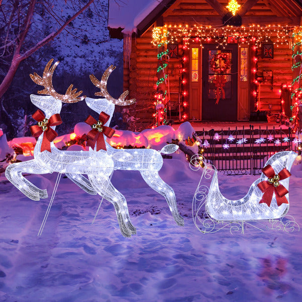 Lumina Reindeer & Sleigh LED Holiday Display