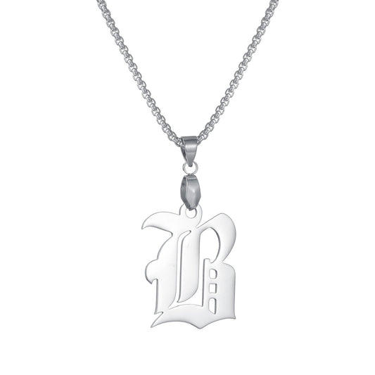 26 English Letters Military Nameplate Necklace Pendant
