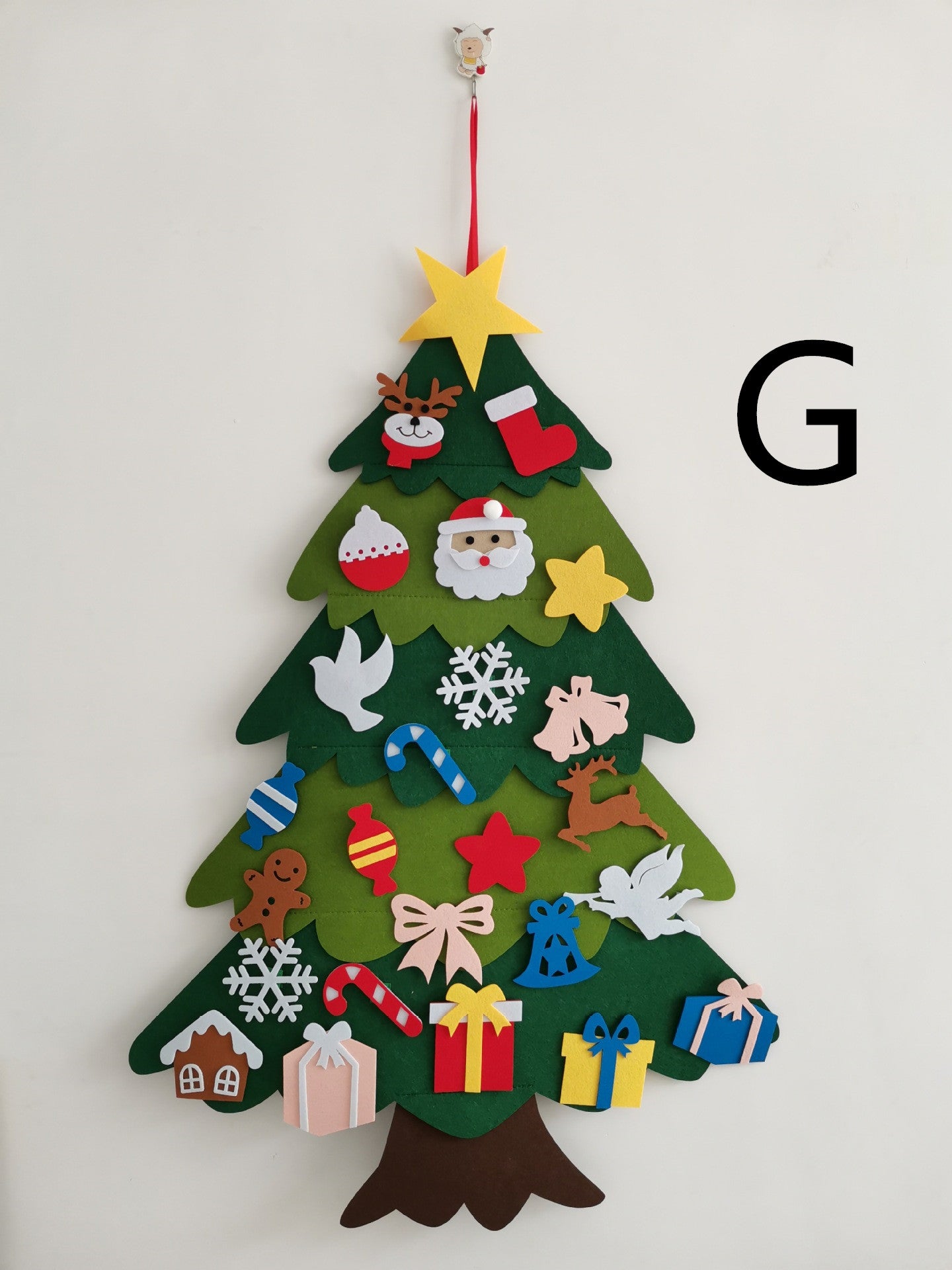 DIY Felt Christmas Tree With 32 Ornaments