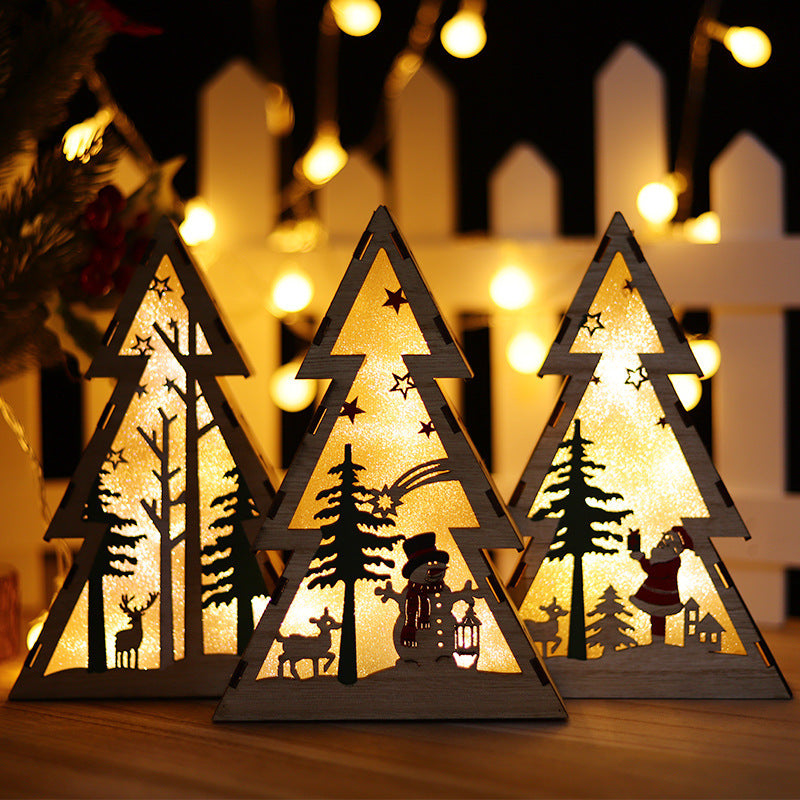 Lighted Wooden Holiday Ornament