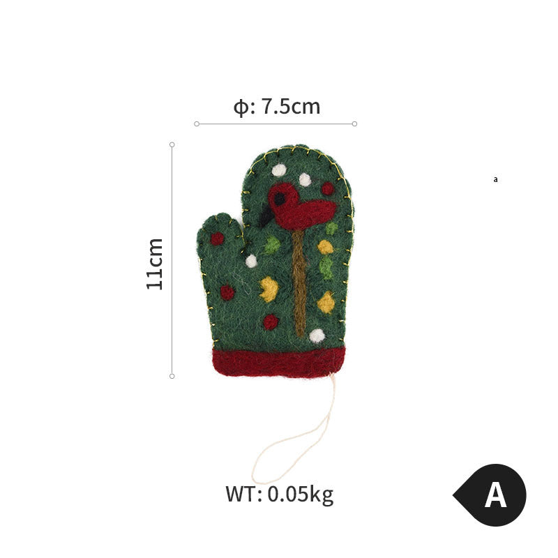 Cute Gloves Felt Ornaments Christmas Tree Holiday Decorative Ornaments