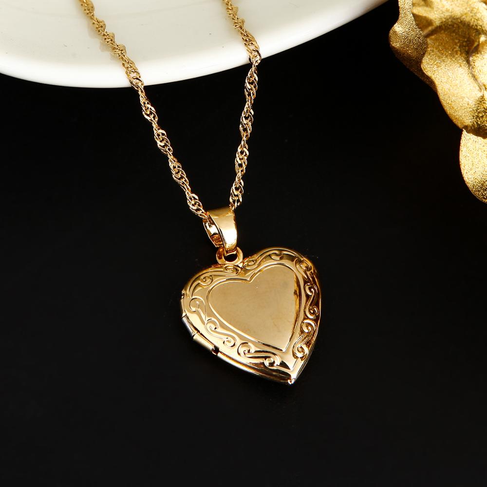 Gold Heart Locket Necklace