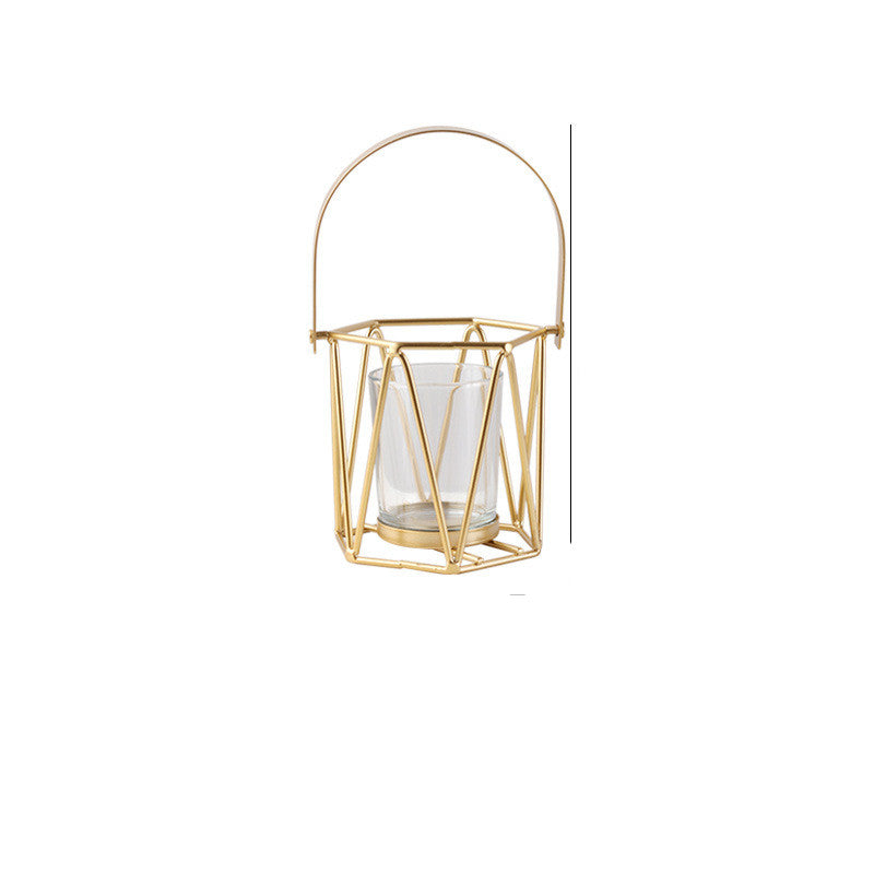 Empty Candle Cup Golden Light Luxury Creative Ornament Pumpkin Lantern