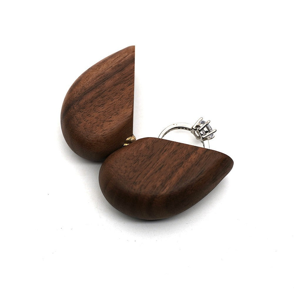 Black Walnut Ring Box Love Heart
