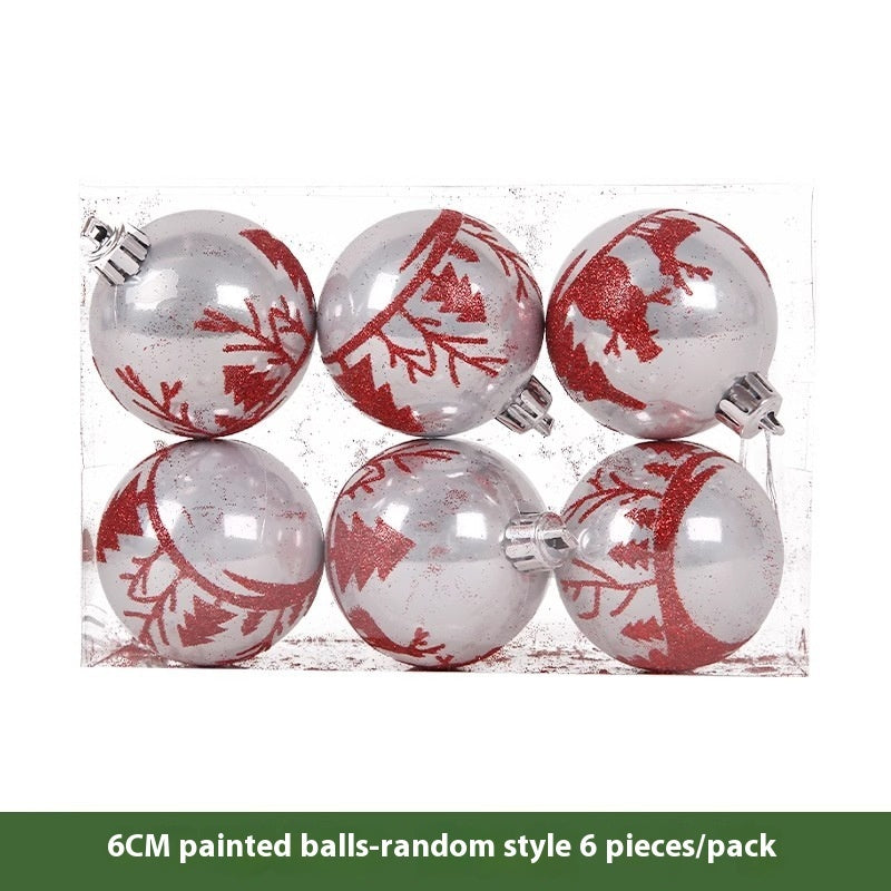 Red Electroplated Christmas Ornament Ball Set