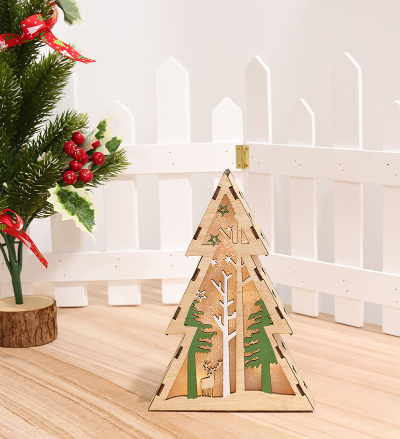 Lighted Wooden Holiday Ornament