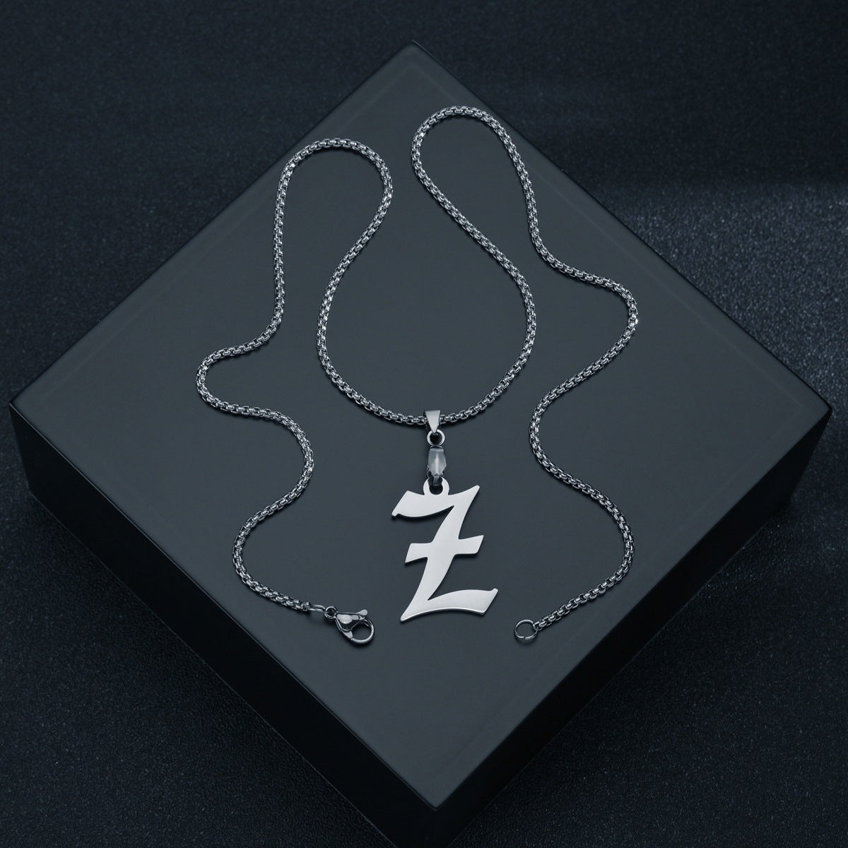 26 English Letters Military Nameplate Necklace Pendant