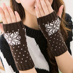 Snowflake Knitted Gloves