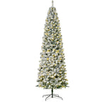 1. SnowFrost 9FT Pre-Lit Slim Christmas Tree