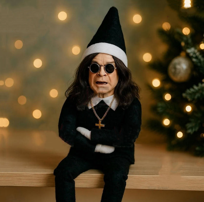 Ozzy Style Christmas Elf Resin Figurine – Holiday Decorative Ornament