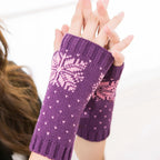 Snowflake Knitted Gloves