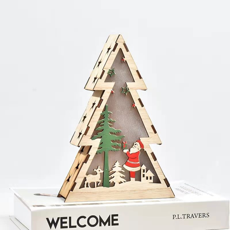 Lighted Wooden Holiday Ornament