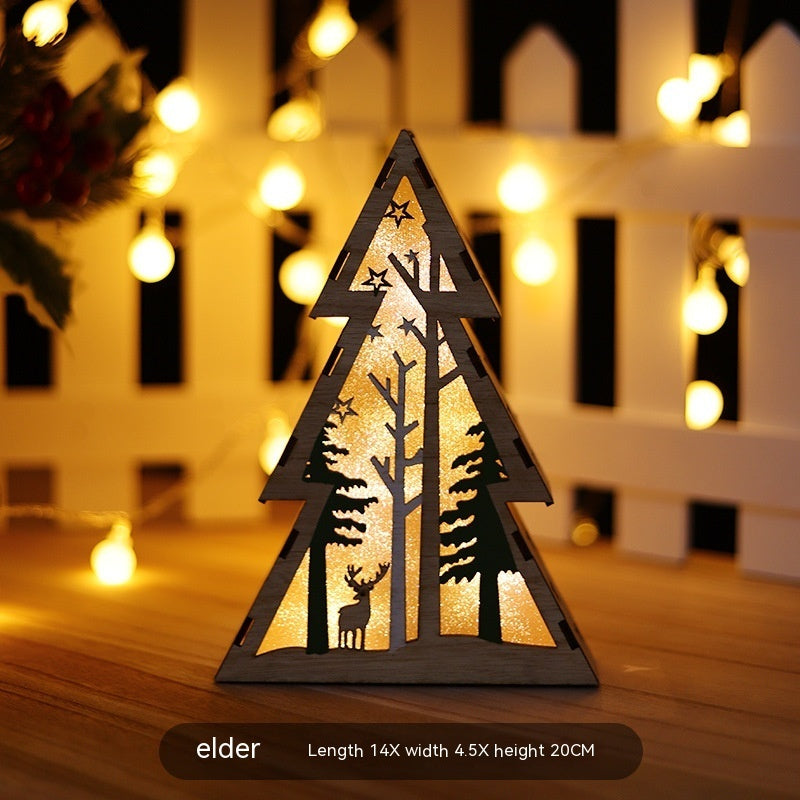Lighted Wooden Holiday Ornament