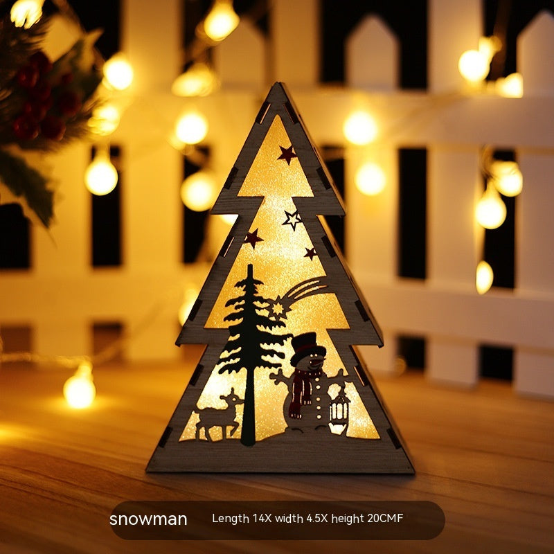 Lighted Wooden Holiday Ornament