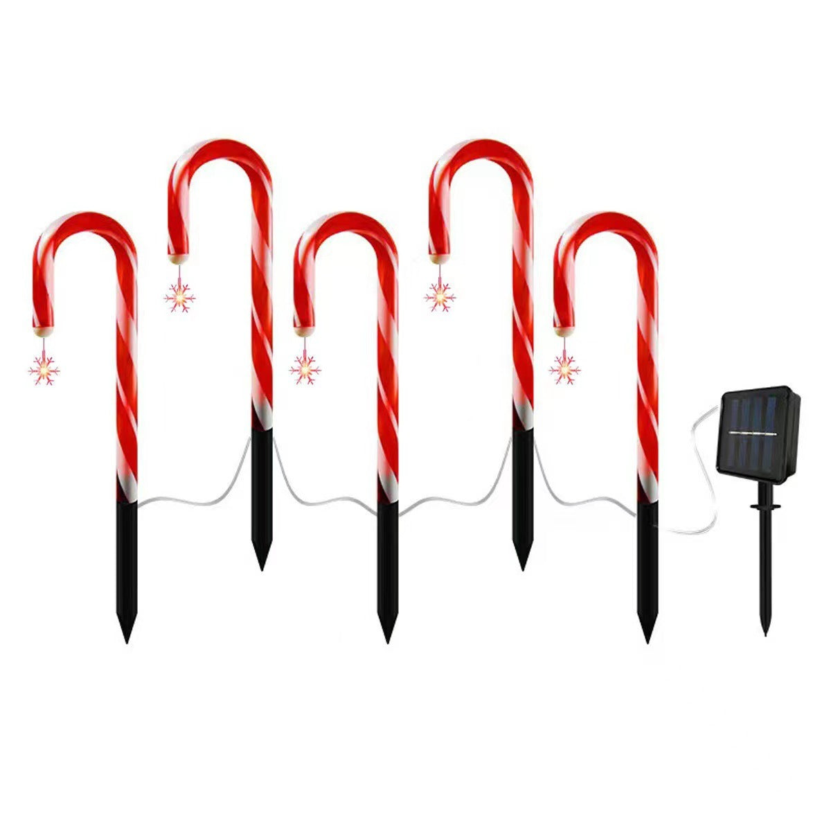 Solar LED Christmas Crutch Lights – Waterproof Landscape Path Decor