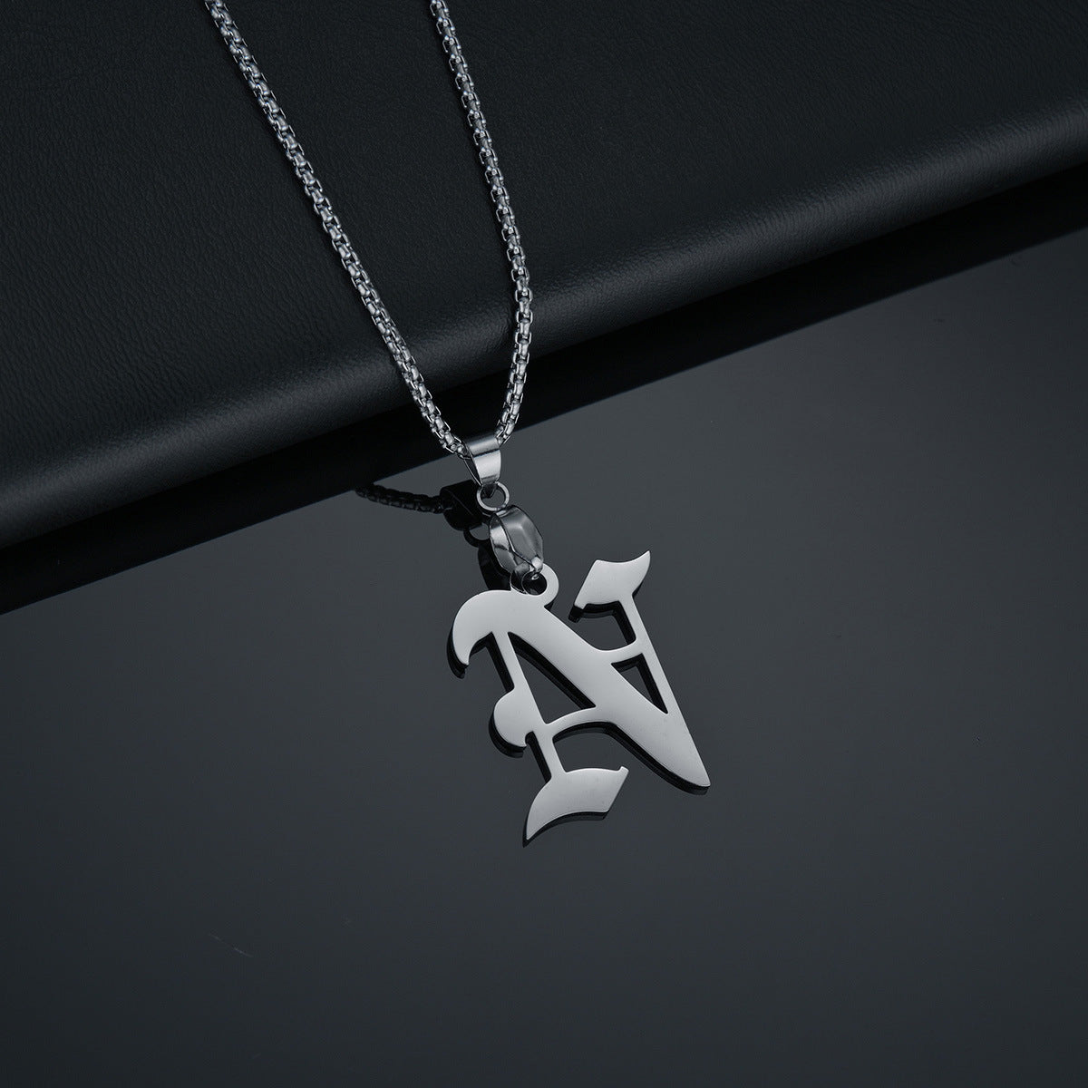 26 English Letters Military Nameplate Necklace Pendant