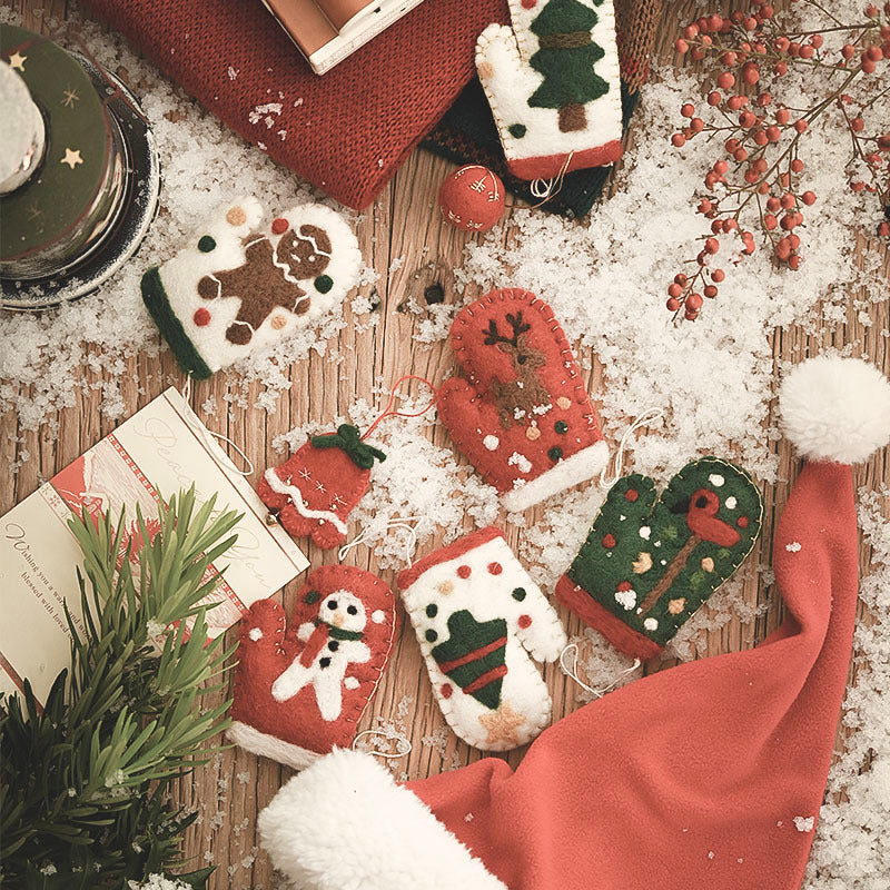 Cute Gloves Felt Ornaments Christmas Tree Holiday Decorative Ornaments