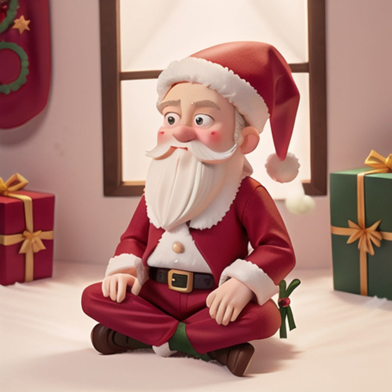 Santa Claus Resin Figurine – Sitting & Standing Christmas Tabletop Decoration
