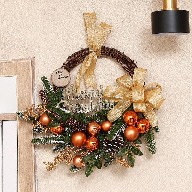 Christmas Rattan Horn Wall Hanging Garland