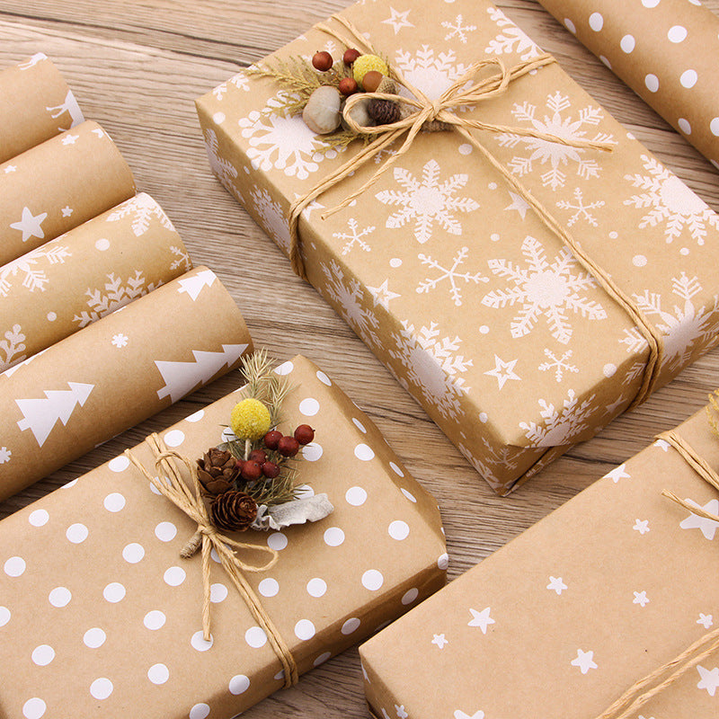 Retro Christmas Kraft Wrap