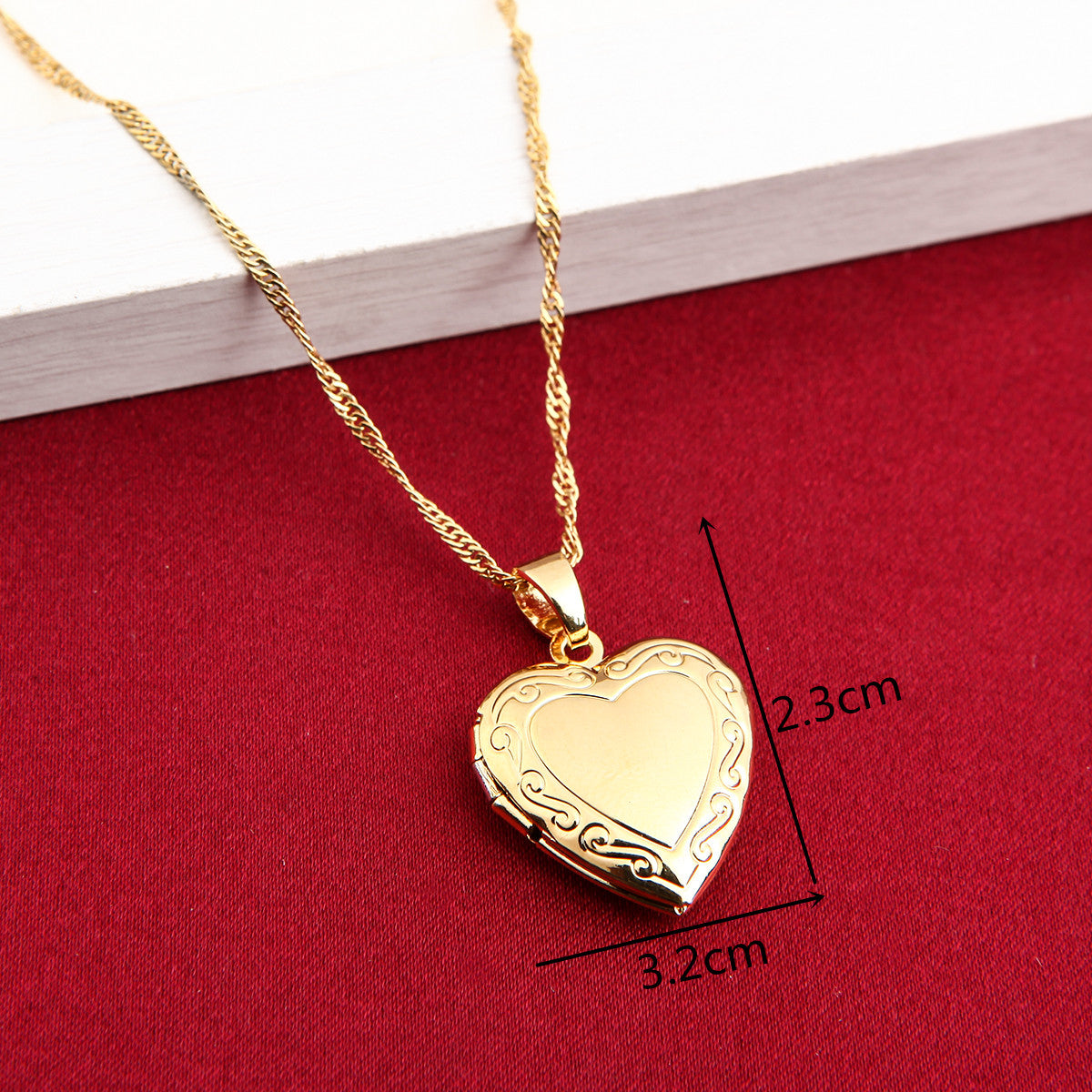 Gold Heart Locket Necklace