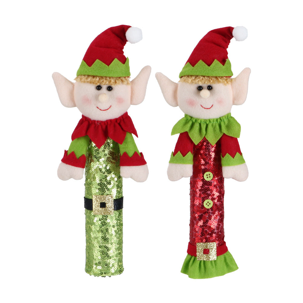 Elf Couple Christmas Refrigerator Handle Covers