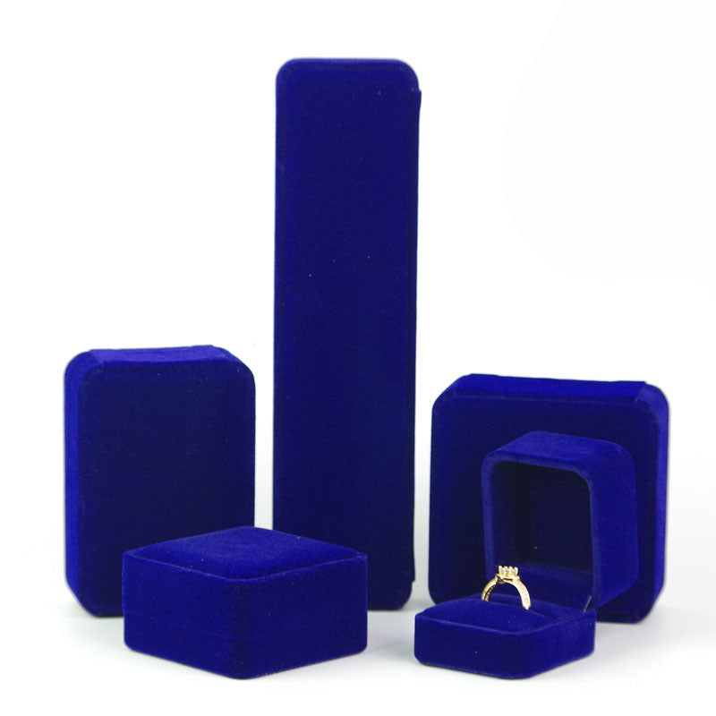 Flocking Cloth Rounded Gray Velvet Pendant Jewelry Box