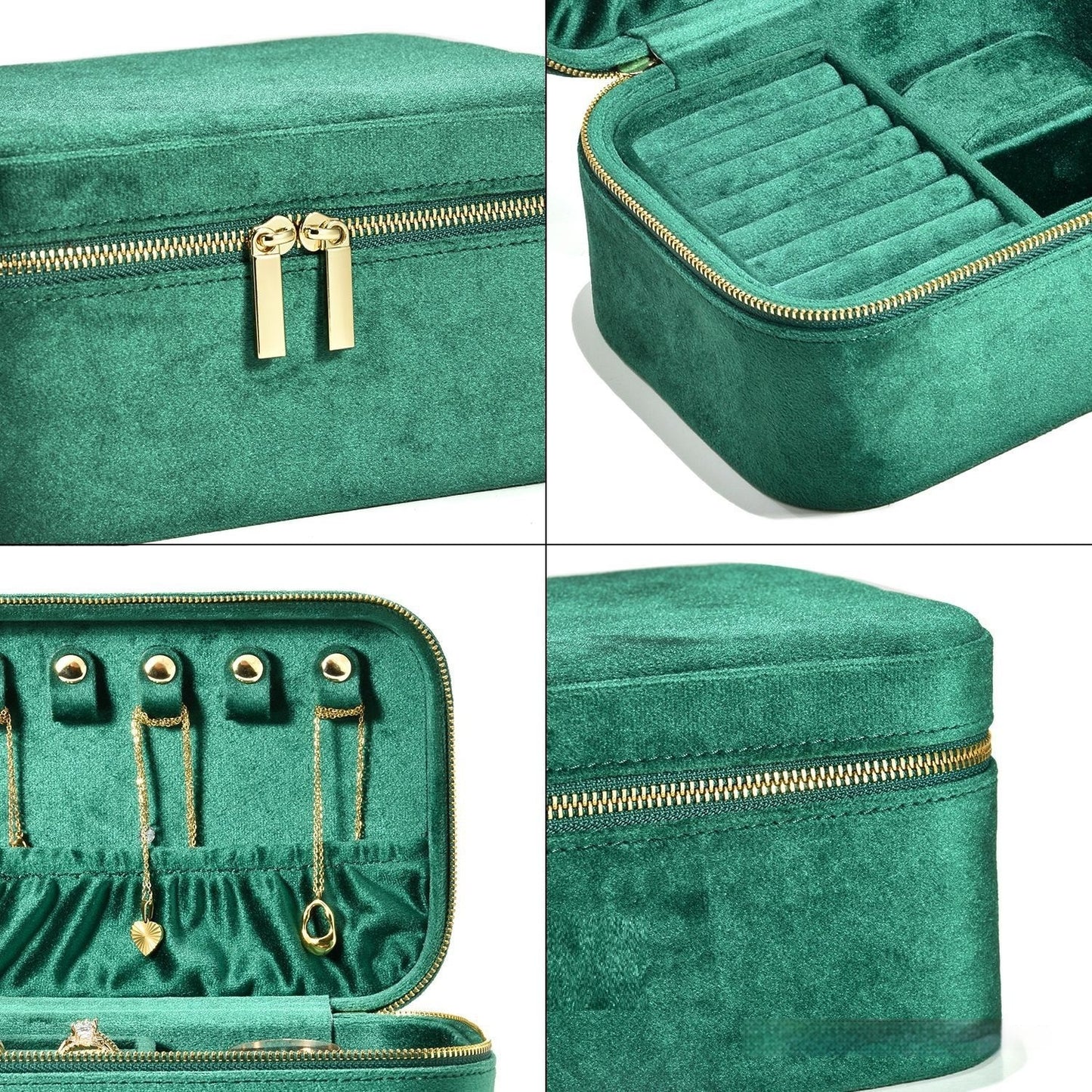Double Layer Velvet Jewelry Box, Home Retro Multifunctional Large Capacity Jewelry Storage Box