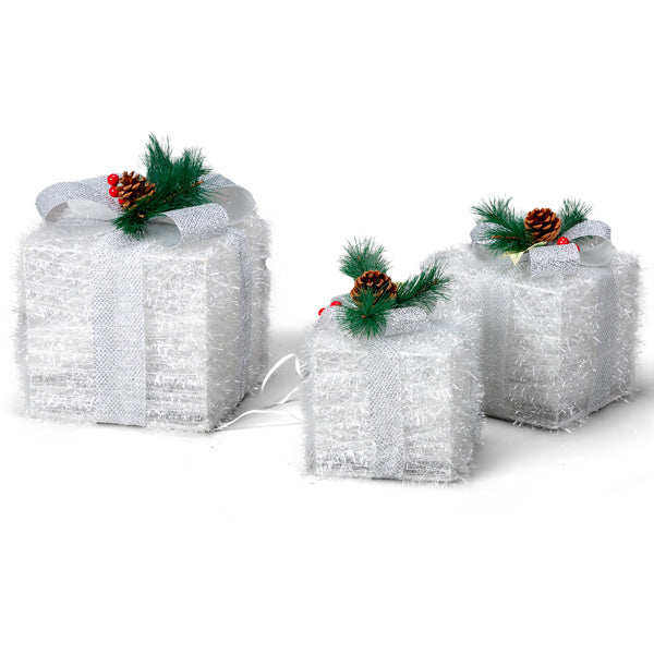 Luminous Holiday LED Gift Boxes Trio