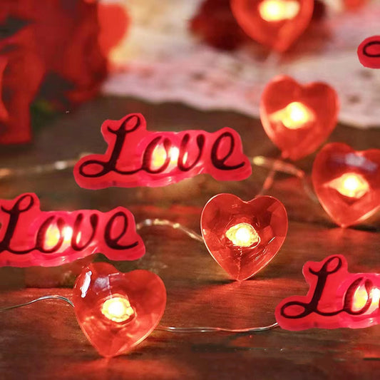 Romantic LED Heart & Lips Copper Wire String Lights