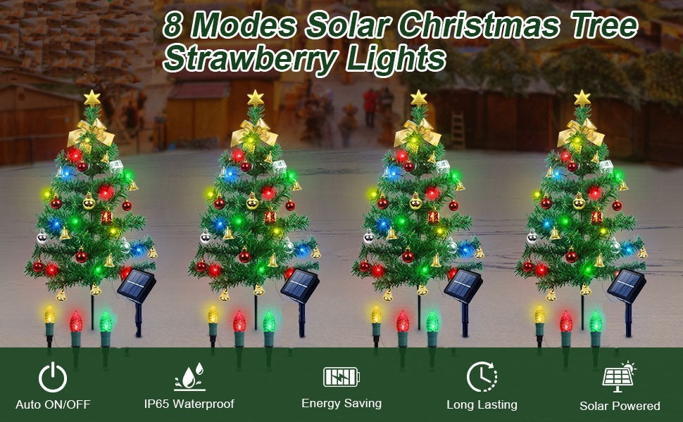 Outdoor Solar LED Christmas Trees (Pack of 2)